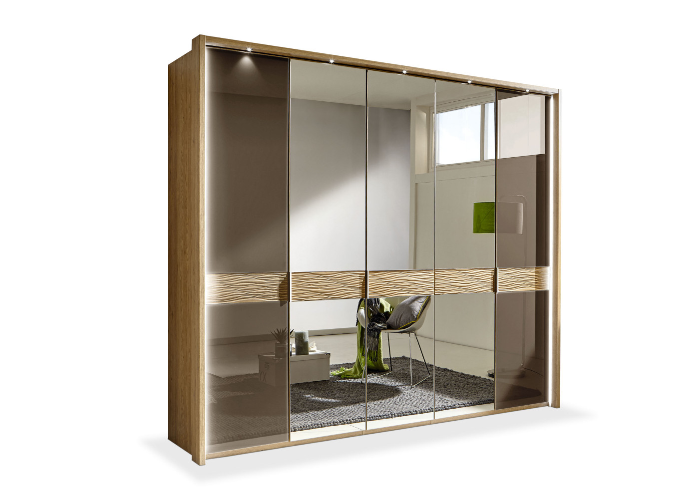 Drehtürenschrank  Wega in bronze, eiche