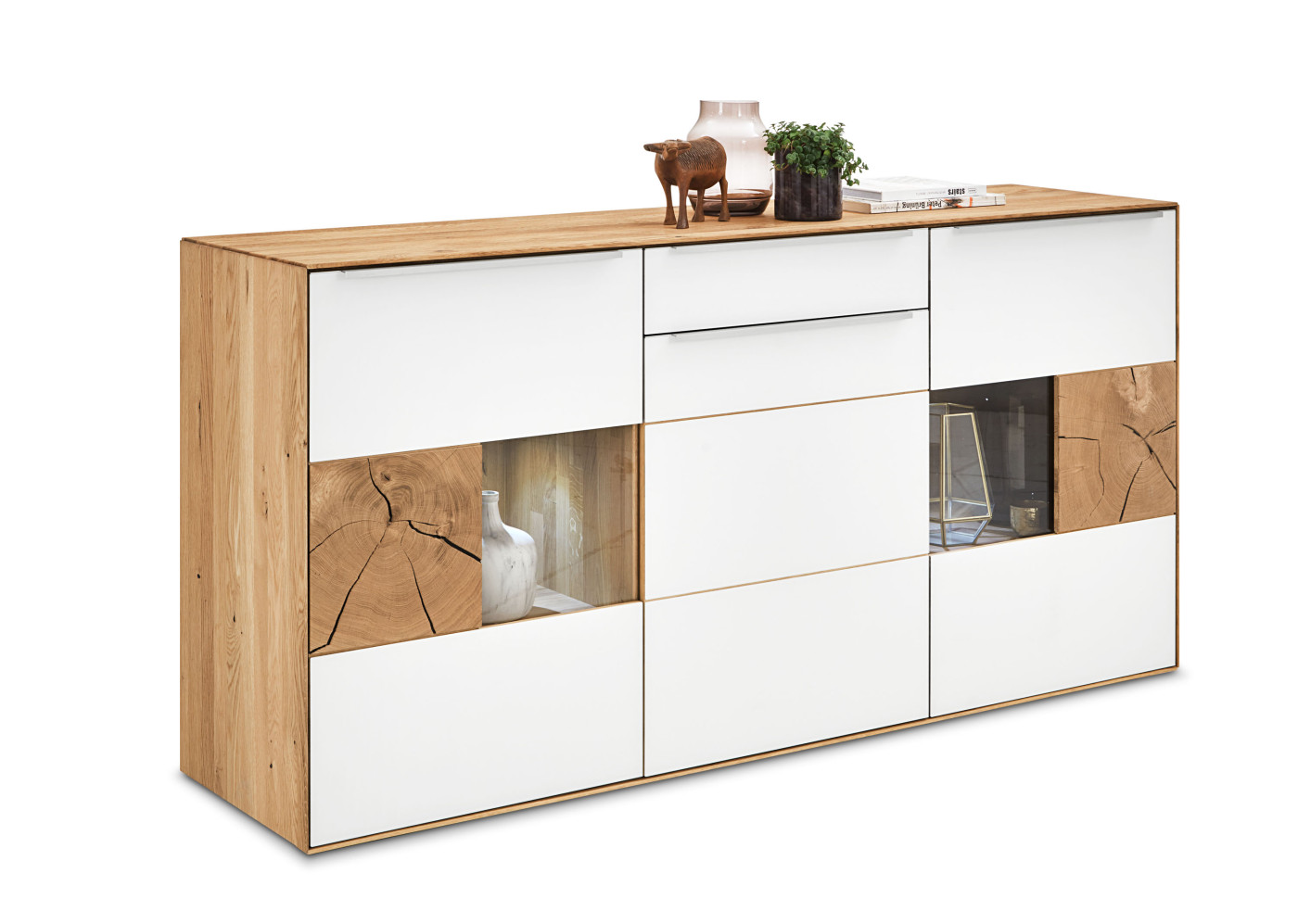 Sideboard TALVERA in Asteiche massiv, weiß