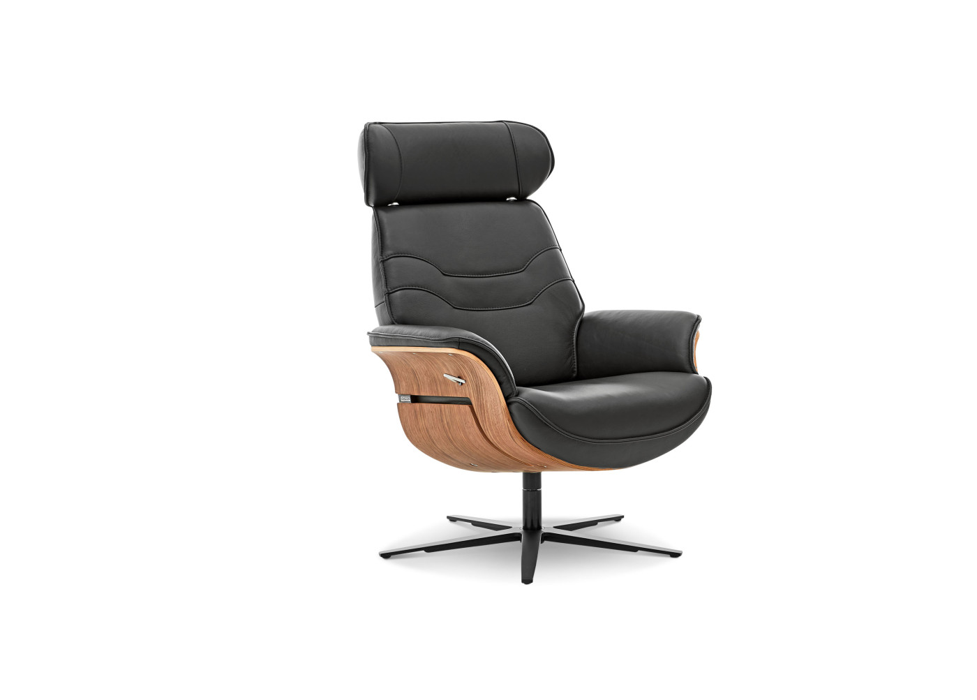Relaxsessel IRIE in schwarz, Nussbaum