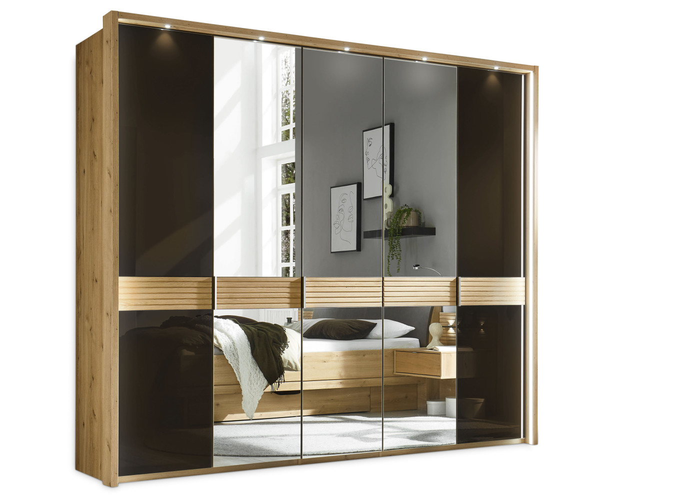 Drehtürenschrank 5-trg.  Wega Plus in silberfarben