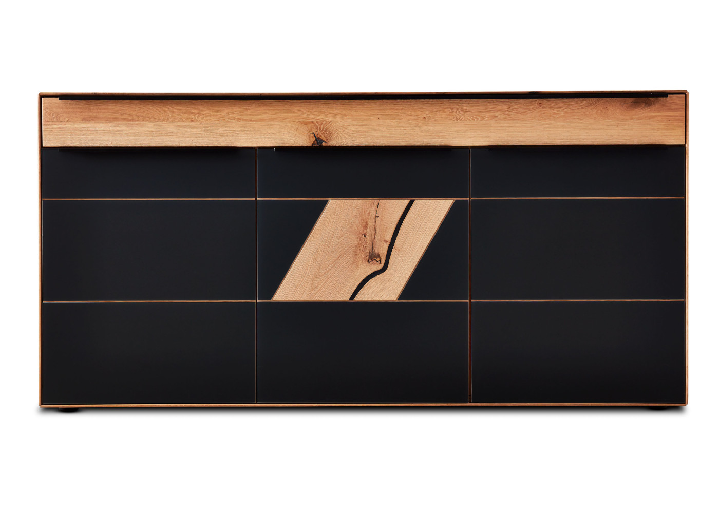 Sideboard  TALVERA in Asteiche massiv, anthrazit