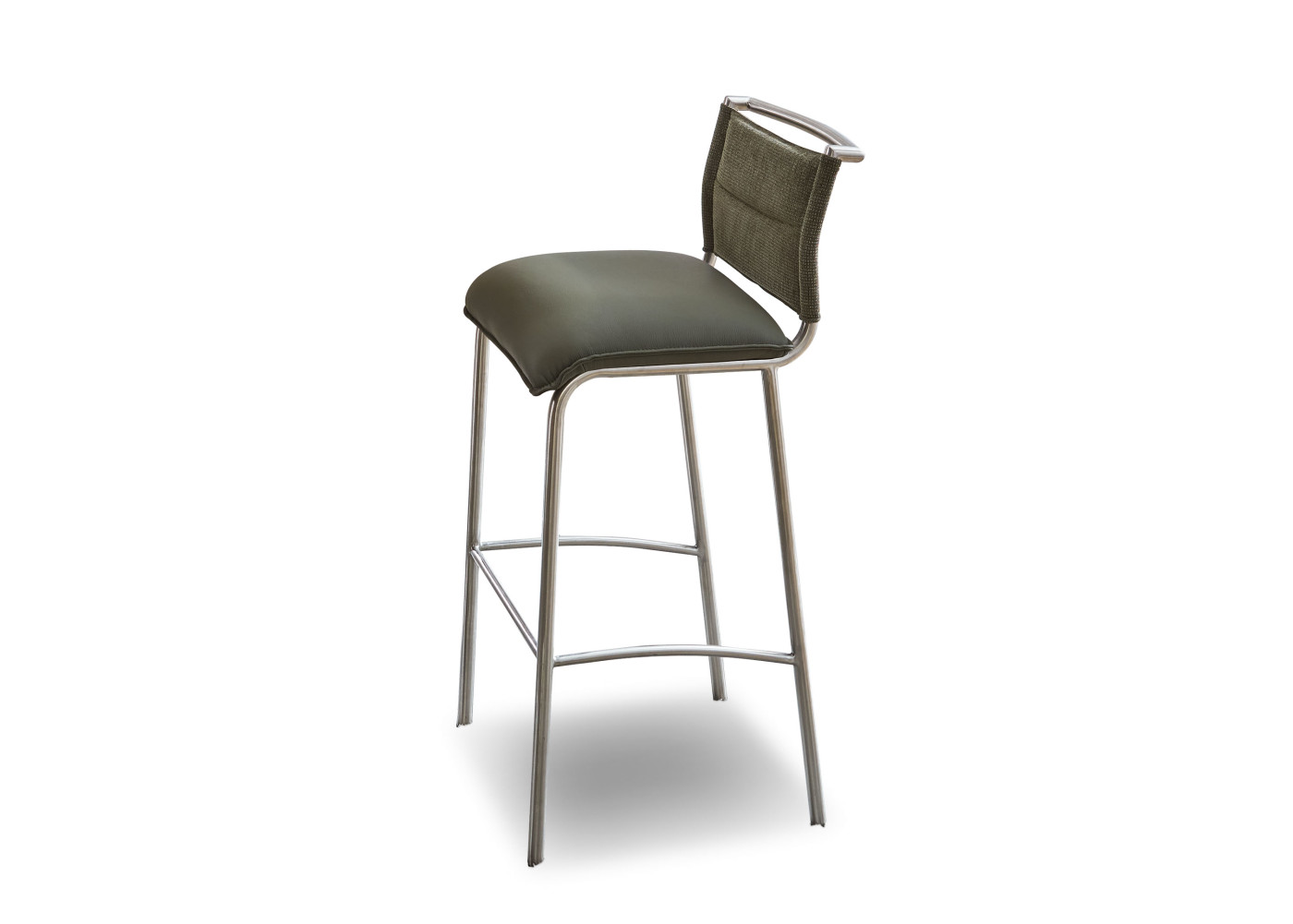 Barhocker Divo Plus in Oliv,silberfarben
