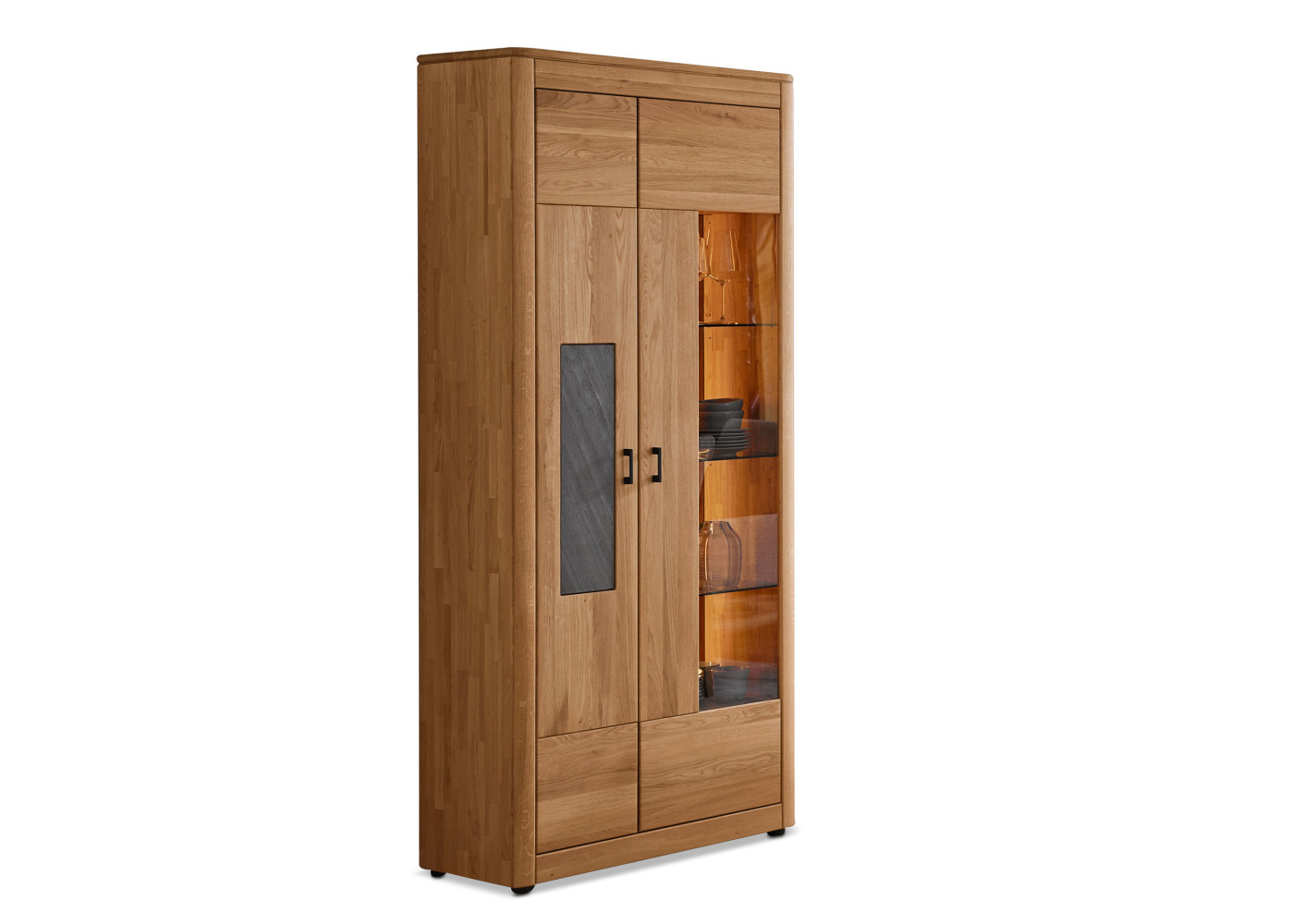 Vitrine  OREUM in Eiche lengo geölt, Hirnholz