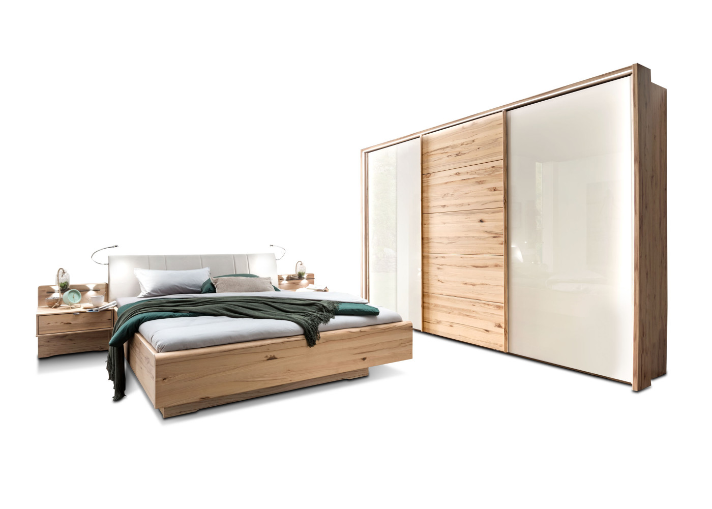 Schlafzimmer  AREZZO in eiche bianco - champagner