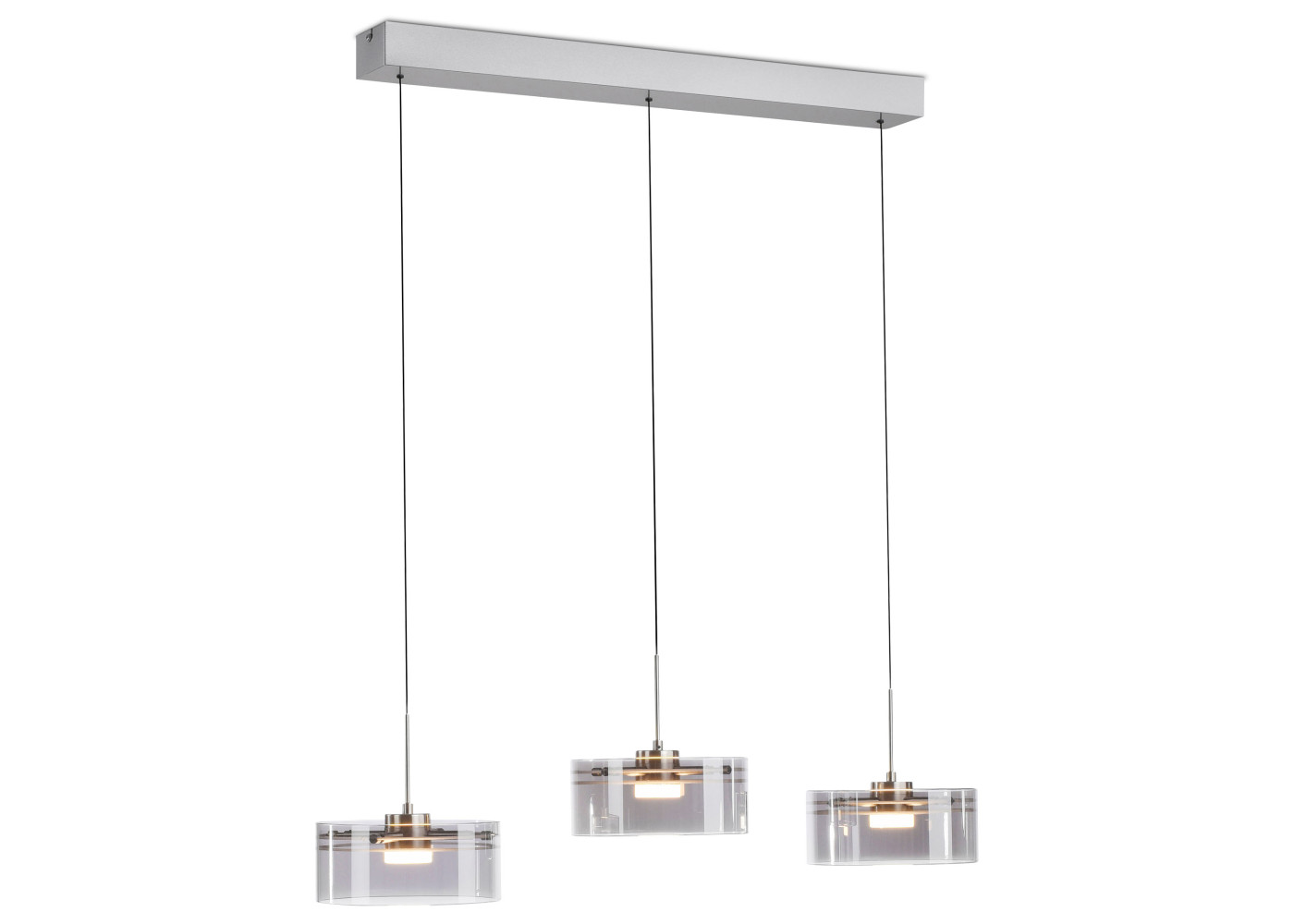 LED-Pendelleuchte 3-flg. stahl KARENA