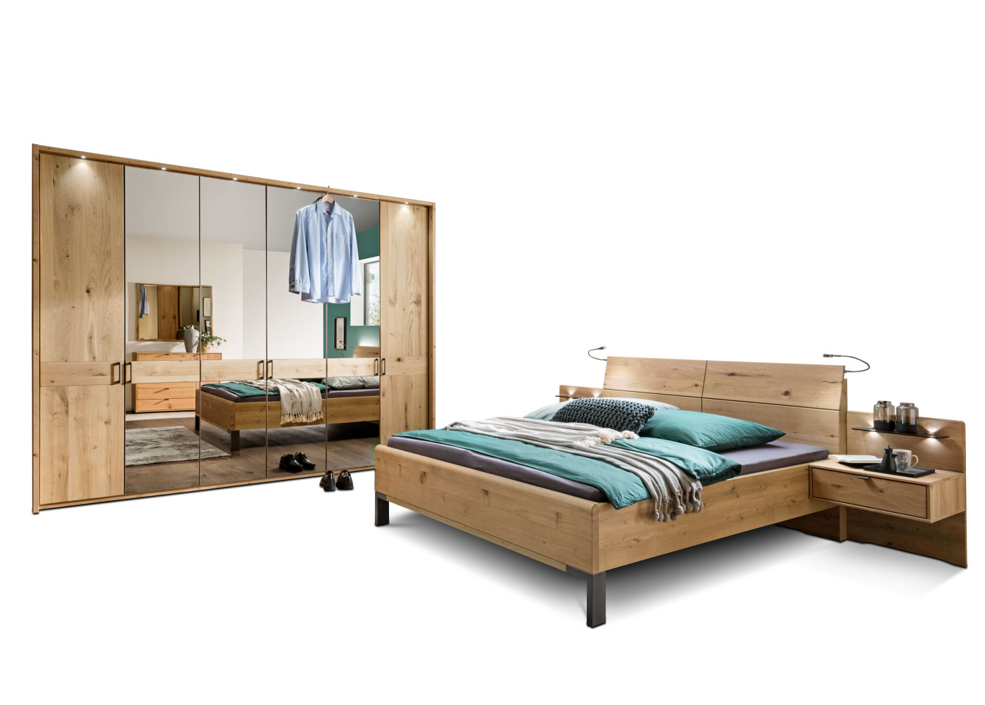 Schlafzimmer  AREZZO in Eiche bianco