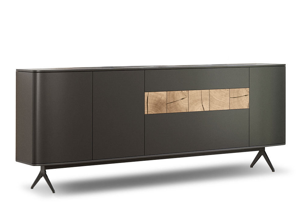 Sideboard  Kigara in anthrazit, Wildeiche