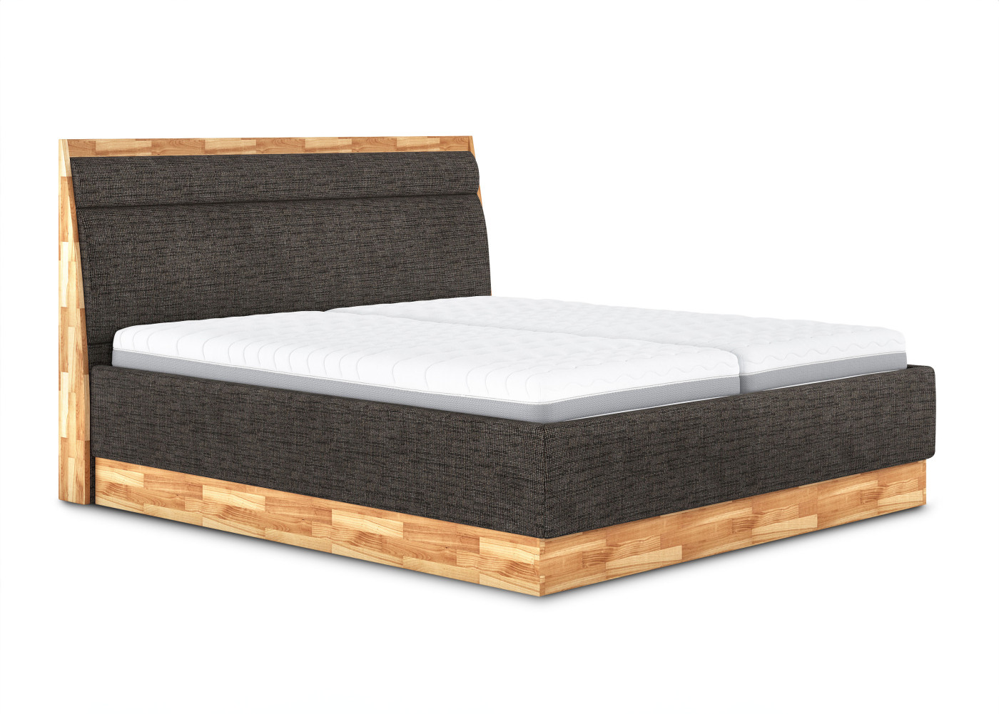 Polsterbett mit Bettkasten INCANA in woody