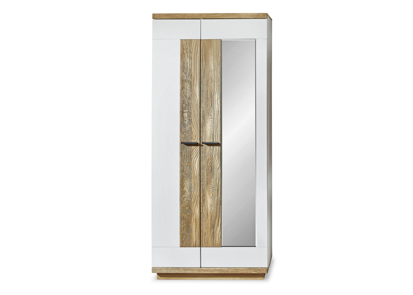 Garderobenschrank LISANA in Wildeiche, weiß, Old Artisan Eiche